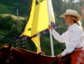 image of barrel racer at the Steamboat Springs Pro Rodeo Series 