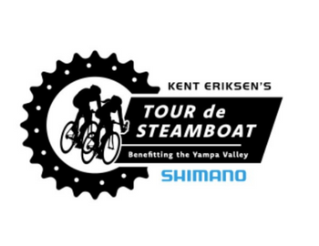 Event logo for the annual Tour De Steamboat bike event.